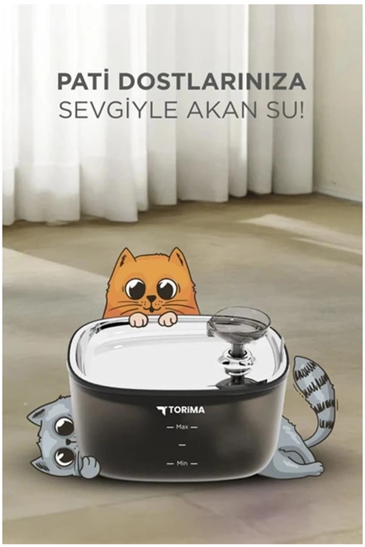 Otomatik Filtreli Kedi Köpek Su Pınarı Su Çeşmesi Ultra Sessiz Su Şelalesi 2.5Lt görsel 3