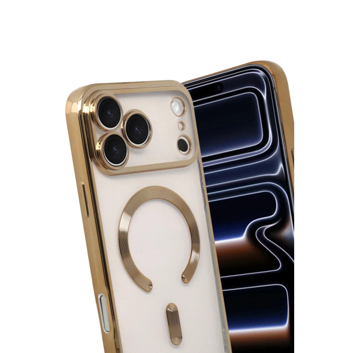 Apple İphone 17 Pro Max Kross Magneticsafe Kapak - Gold görsel 3