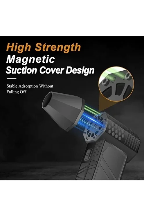 Turbo Jet 130000RPM Şarjlı Turbo Jet Şiddetli Fan Güçlü Hava Üfleyici Araç Süpürgesi 4000 Mah 52M/Sec görsel 3