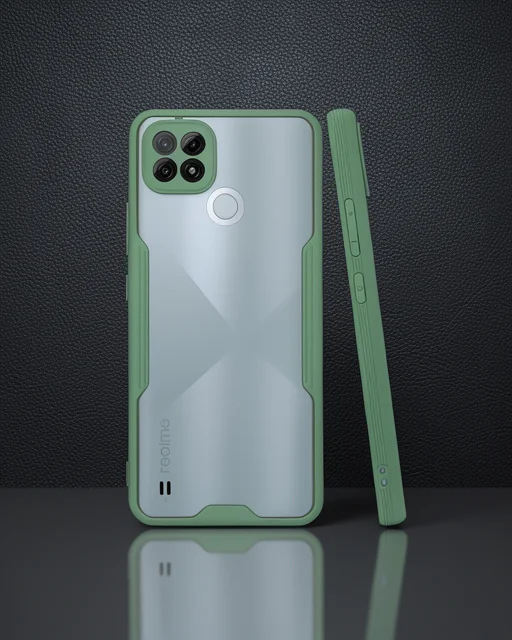 Realme C21 Kılıf Platin Silikon - Yeşil