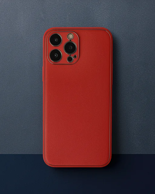 Apple İphone 13 Pro Max Kılıf Coco Deri Silikon Kapak - Kırmızı