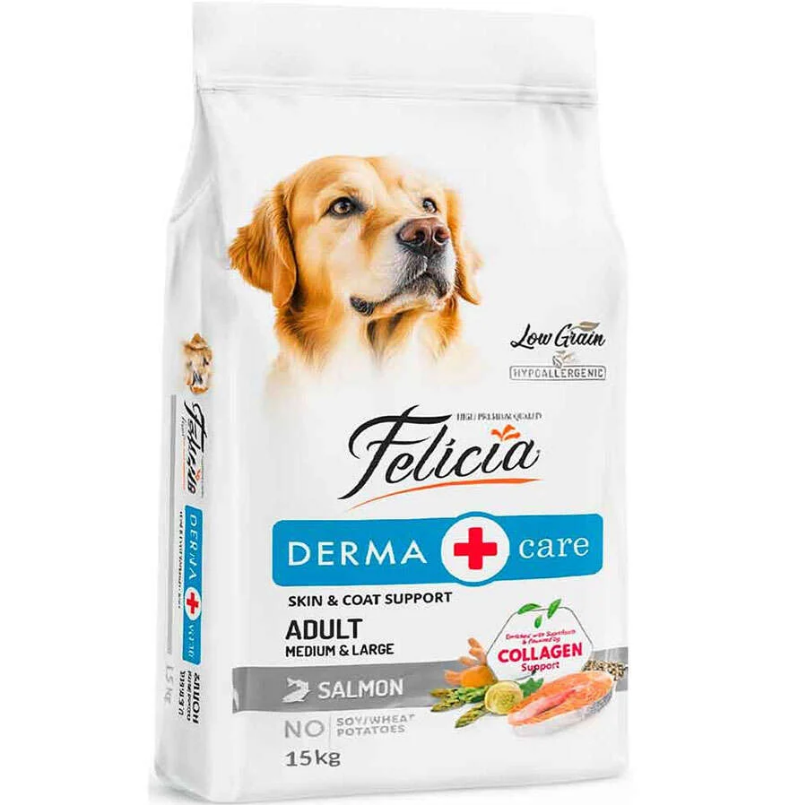 Somonlu az tahıllı 15 kg yetişkin köpek maması felicia
