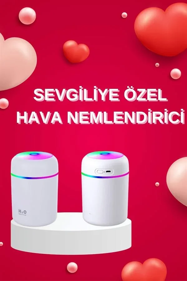 Sevgiliye Hediye Led Işıklı Hava Nemlendirici USB Şarjlı Sevgiliye Özel görsel 2