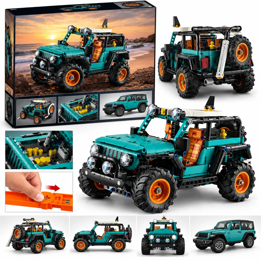 42227 Technic Jeep Wrangler Rubicon SUV 723 parça +10 yaş