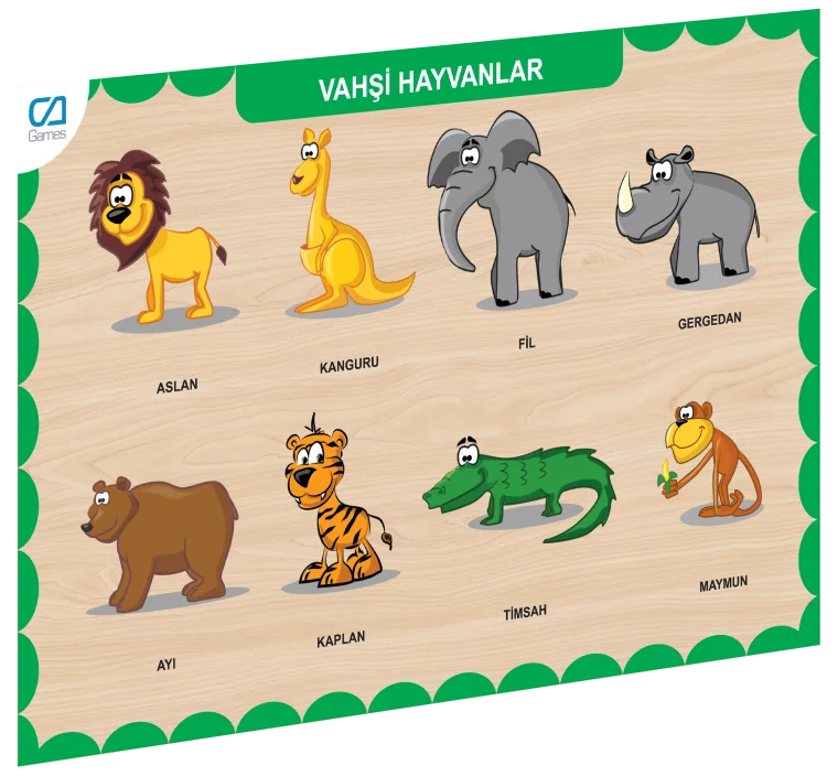 CAAHS-3213 Ca Games Ahşap Vahşi Hayvanlar Bul-tak