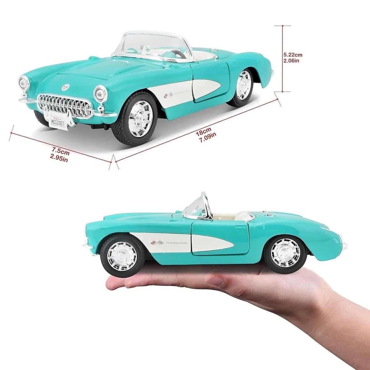 MAY 31275 1957 Chevrolet Corvette 1:24 -Necotoys görsel 4