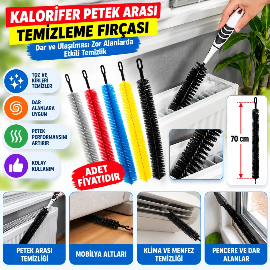 Ergonomik Pratik Kolay Kalorifer Peteği Temizleme Fırçası Aleti (adet fiyatıdır)