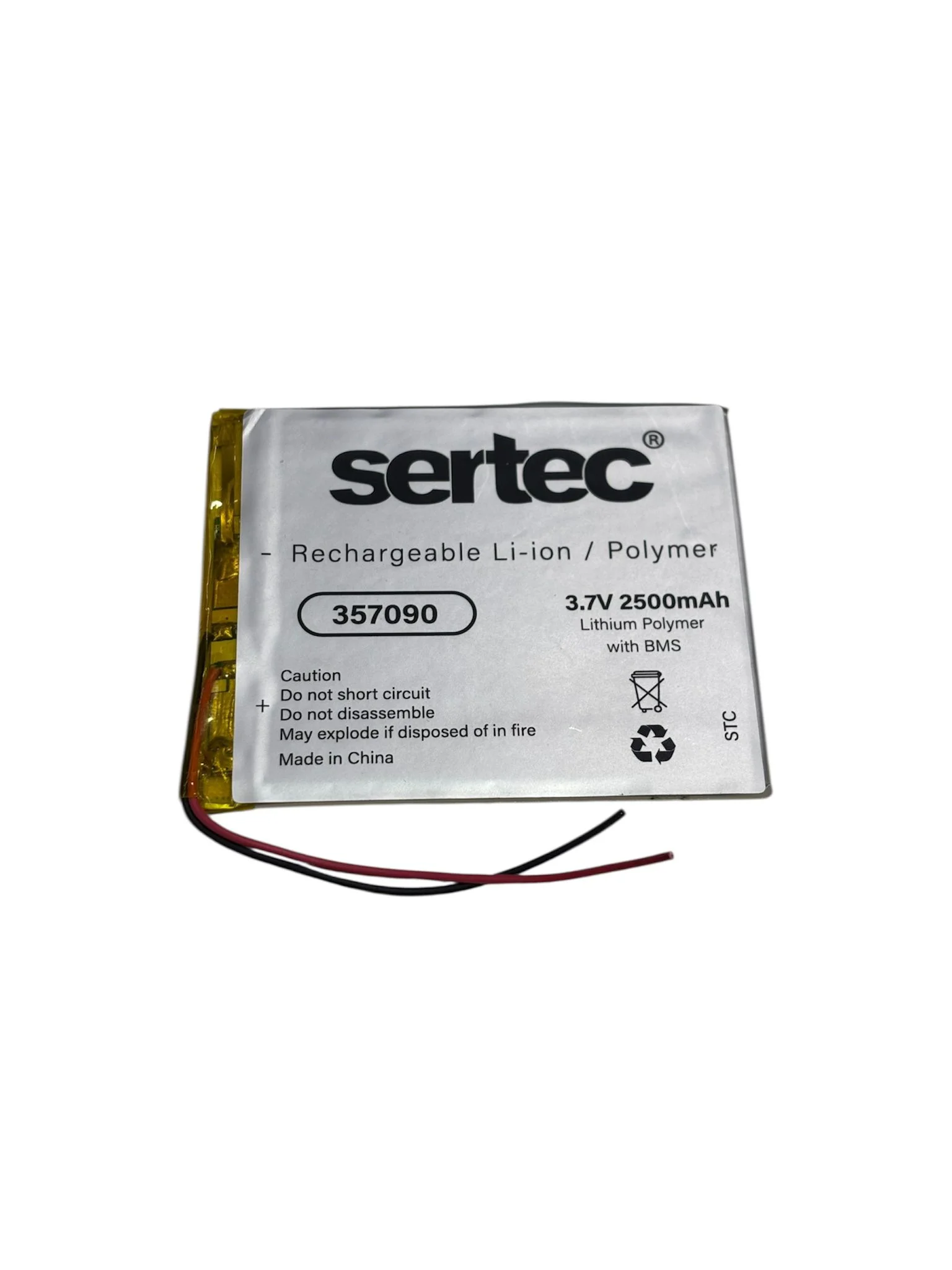 357090 3.7V 2500 MAh Li-Polymer Pil (Devreli/1.5A)