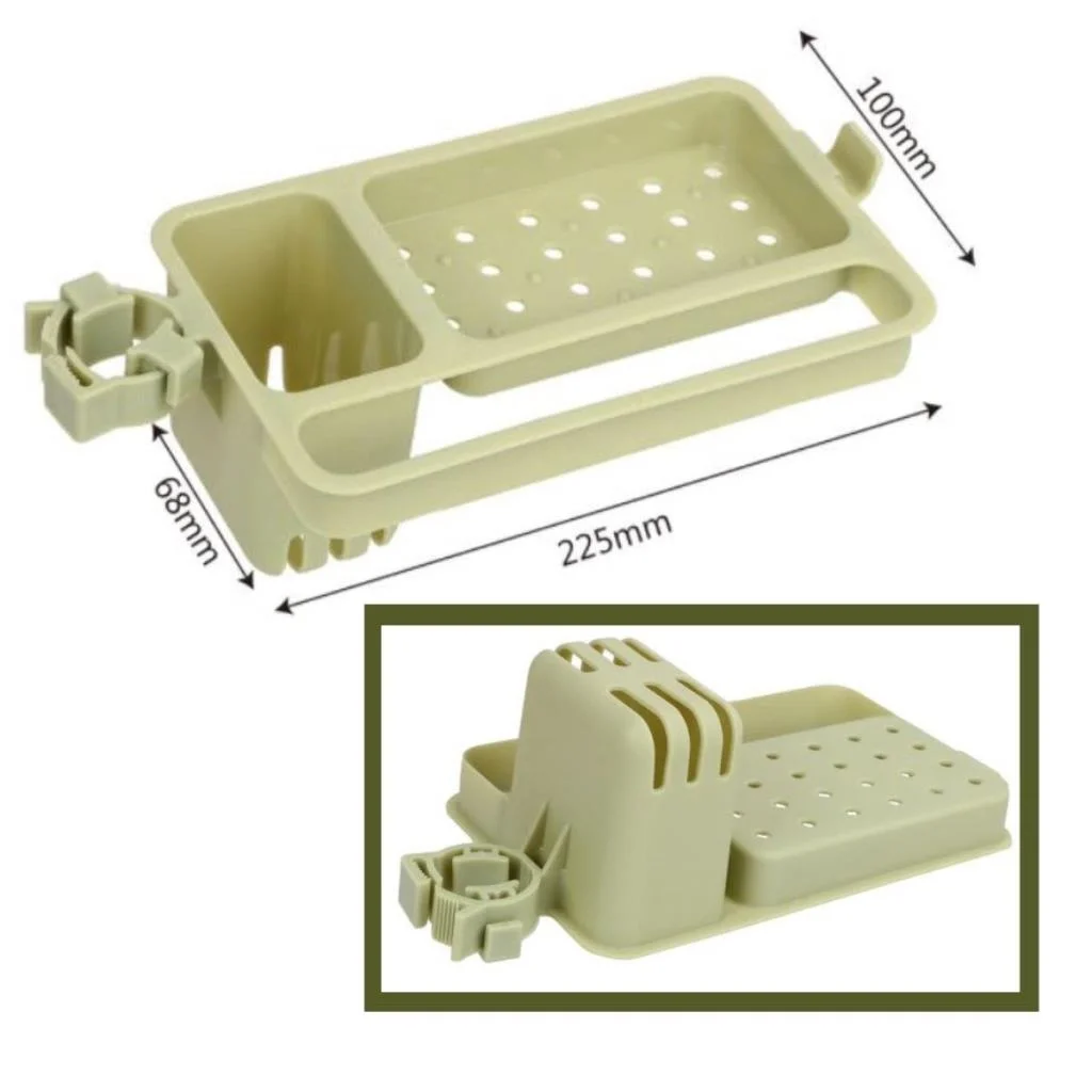Musluğa Takılan Sünger Havlu Askılı Sabun Hazneli mutfak Banyo Lavabo Düzenleyici Organizer (adet fiyatıdır) görsel 4