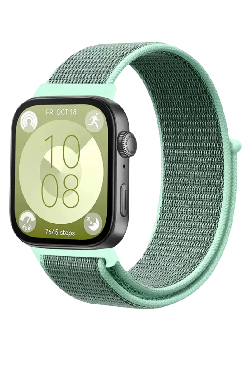 Huawei Fit 4 Hasırlı Cırtcırtlı Kordon - Turkuaz