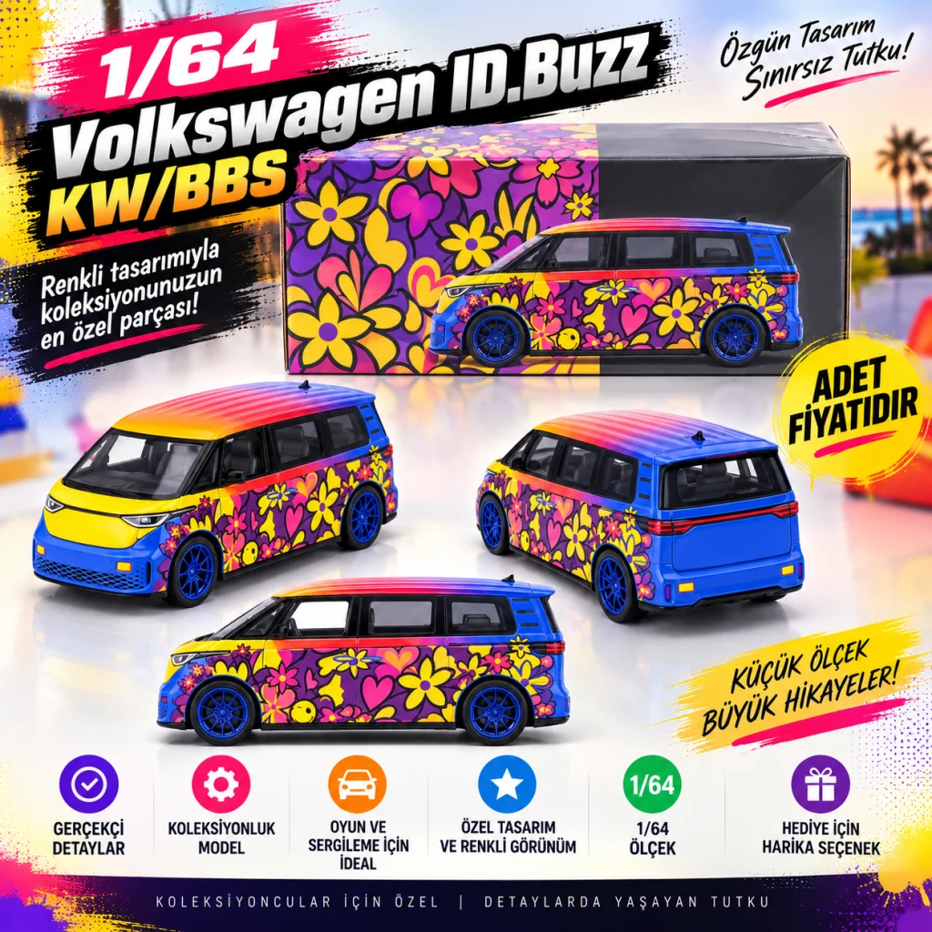 1/64 Volkswagen ID.Buzz KW/BBS (adet fiyatıdır)