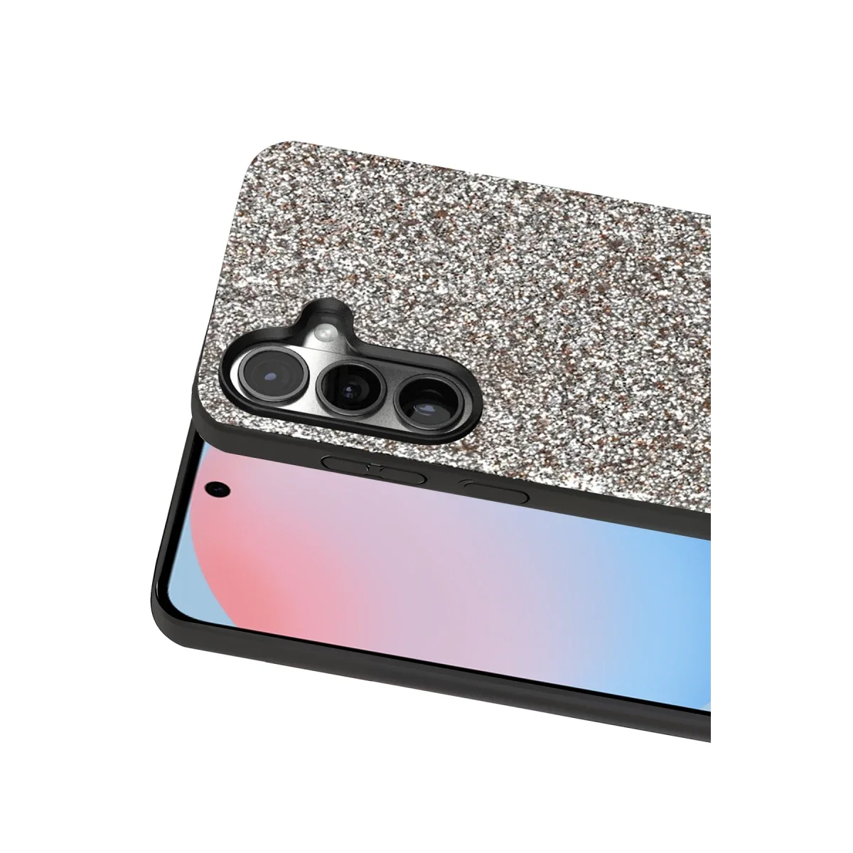 Onegif Samsung Galaxy S24 Plus Bright Simli Kapak - Gümüş görsel 2