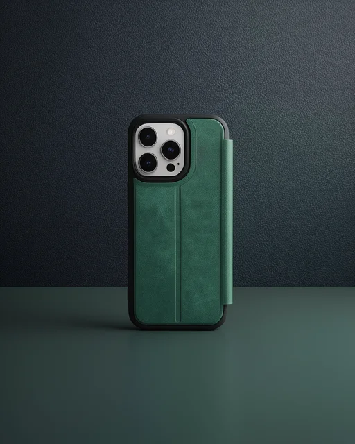 Apple İphone 15 Pro Max Kılıf Flip Cover - Koyu Yeşil