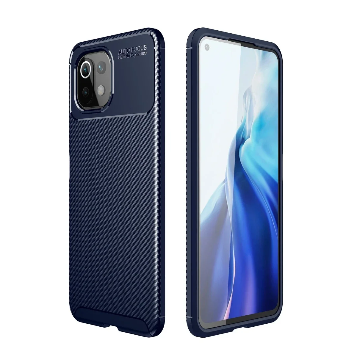 Xiaomi Mİ 11 Lite Kılıf Auto Focus Karbon Kapak - Lacivert
