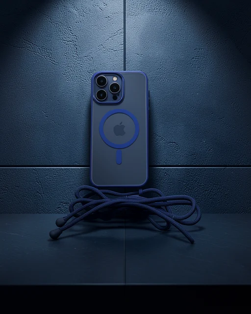 Apple İphone 12 Pro Kılıf Divo Lazer Askılı Magsafe Kapak - Mavi