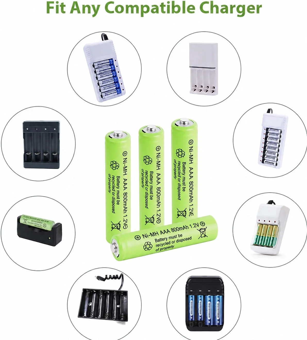 800 Mah 1.2v Aaa Ni-cd Şarj Edilebilir Pil 12 Adet görsel 2
