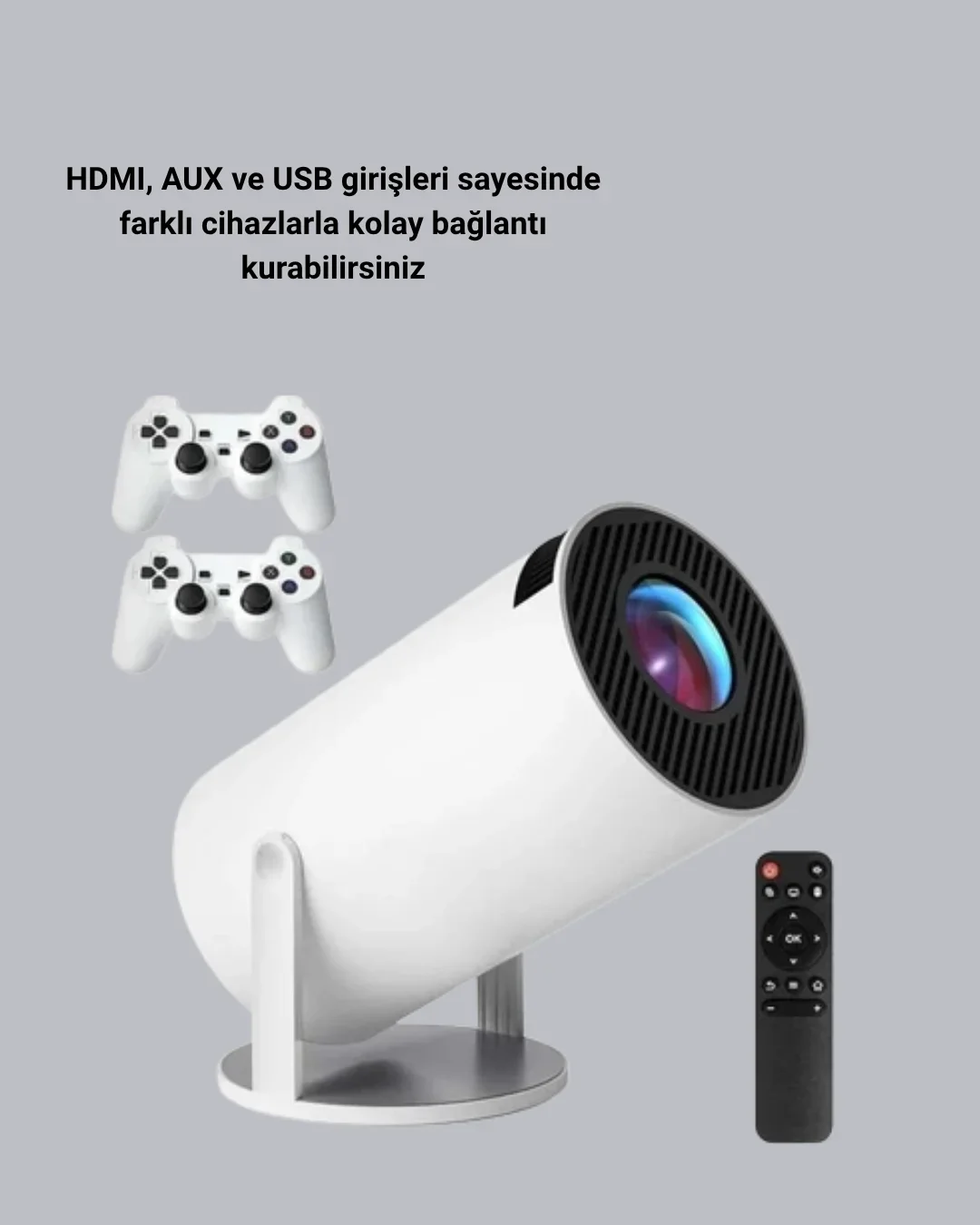 Wi-Fi 6 ve Bluetooth 5.0 Destekli 4K Akıllı Projeksiyon Cihazı Yeni Nesil görsel 2