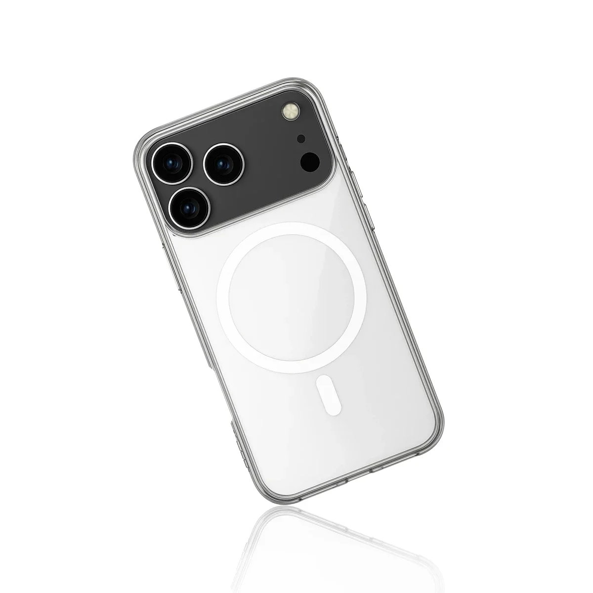 Apple iPhone 17 Pro Max Kılıf Magneticsafe Şeffaf Silikon - Şeffaf görsel 3