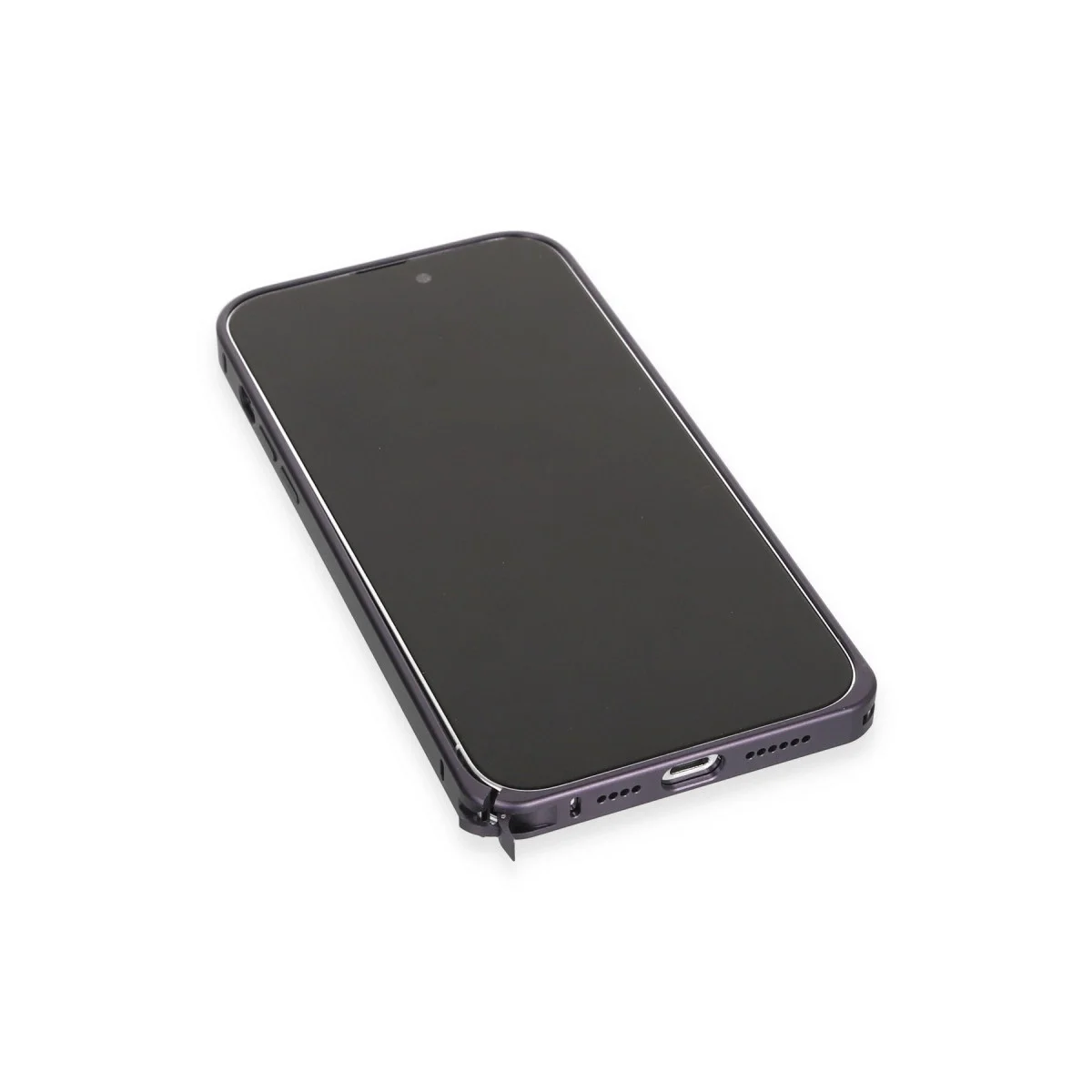 Joko Apple İphone 14 Pro Kılıf Metal Bumper Magneticsafe Kapak - Derin Mor görsel 6