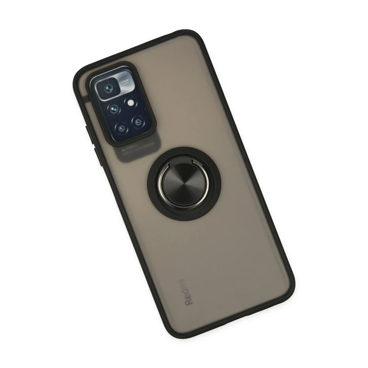 Xiaomi Redmi 10 2022 Kılıf Montreal Yüzüklü Silikon Kapak - Siyah görsel 3