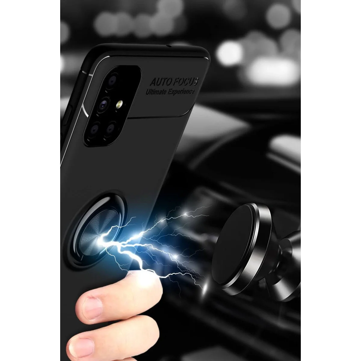 Samsung Galaxy M51 Kılıf Range Yüzüklü Silikon - Siyah-kırmızı görsel 4
