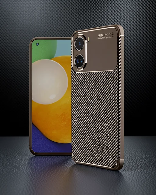 Xiaomi Poco X7 Pro Kılıf Auto Focus Karbon Kapak - Kahverengi