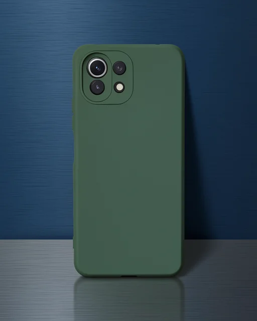 Xiaomi Mi 11 Lite Kılıf Nano İçi Kadife Silikon - Koyu Yeşil