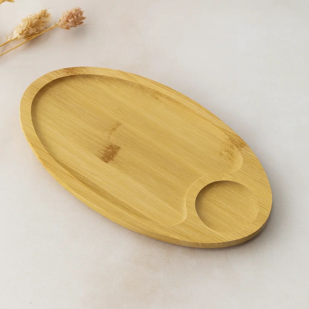 Bambu Oval 2 Bölmeli ni Servis Tepsisi 25x14x1.4 cm