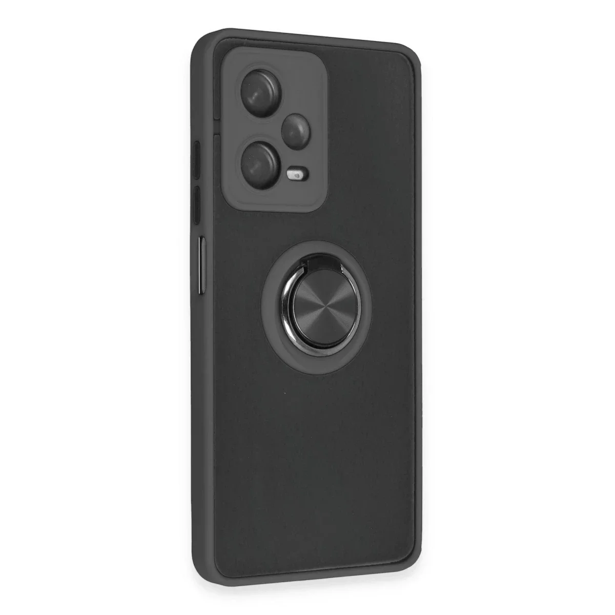 Xiaomi Redmi Note 12 5G Kılıf Montreal Yüzüklü Silikon Kapak - Siyah görsel 2