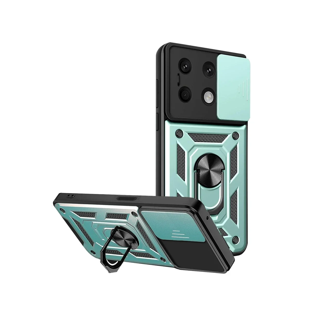 Xiaomi Redmi Note 13 4G Kılıf Pars Lens Yüzüklü Silikon - Yeşil