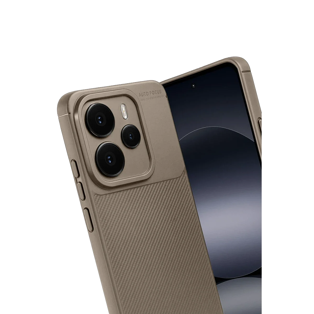 Xiaomi Note 14 5G Auto Focus Karbon Kapak - Kahverengi görsel 2