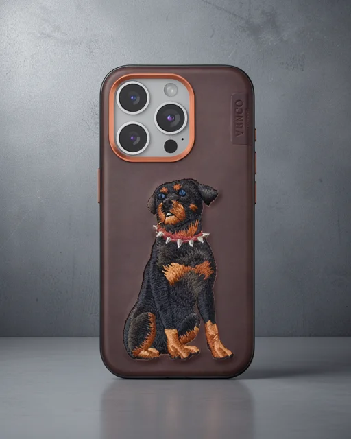 Venco Apple İphone 15 Pro Perma Desenli Kapak - Koyu Kahve