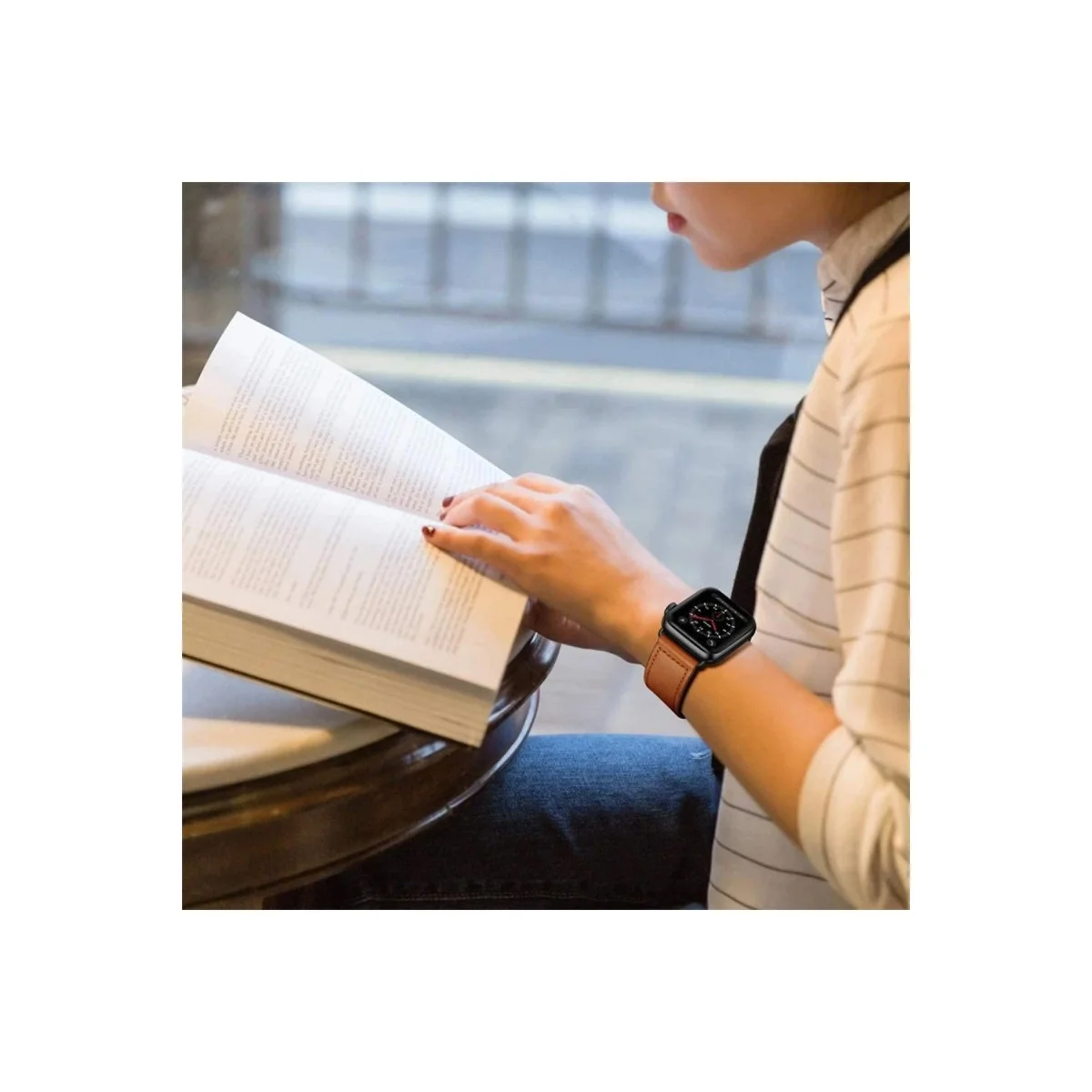 Apple Watch 42mm Kr415 Luaz Deri Kordon (saat Değildir) - Kahverengi görsel 5