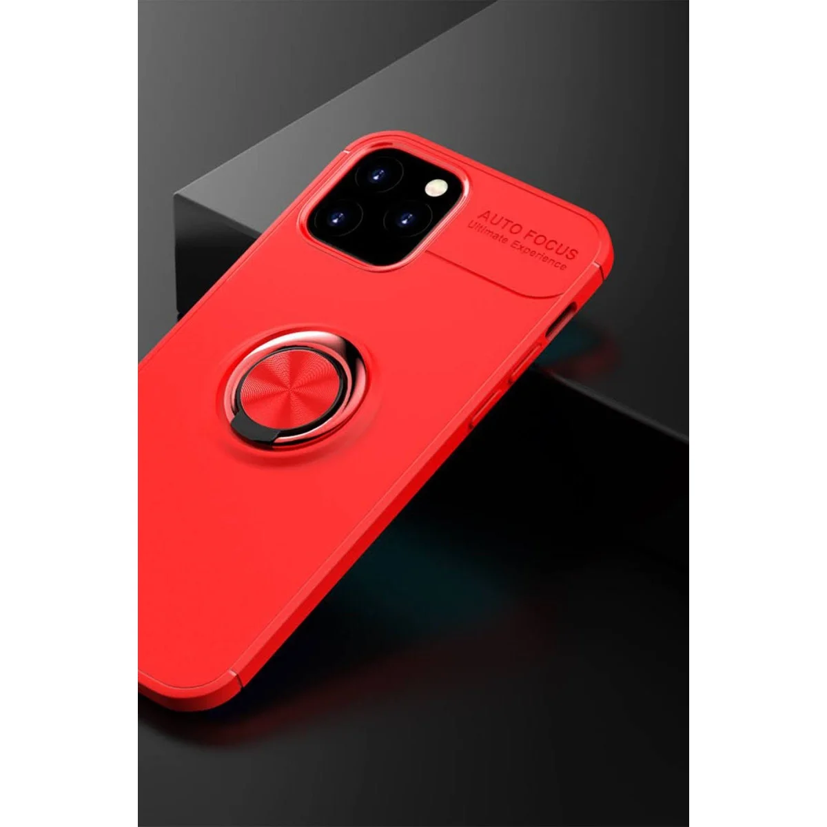 Apple İphone 12 Kılıf Range Yüzüklü Silikon - Kırmızı görsel 2