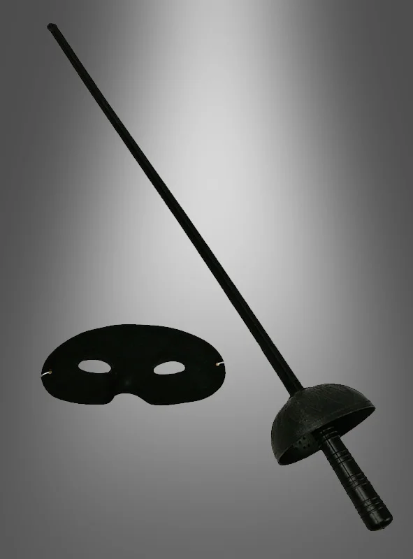 Zorro Kostüm Plastik Aksesuar Seti – Maske ve Kılıç (67 cm) görsel 3