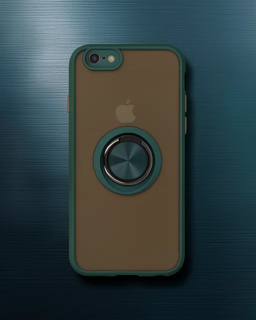 Apple İphone 6 Kılıf Montreal Yüzüklü Silikon Kapak - Yeşil