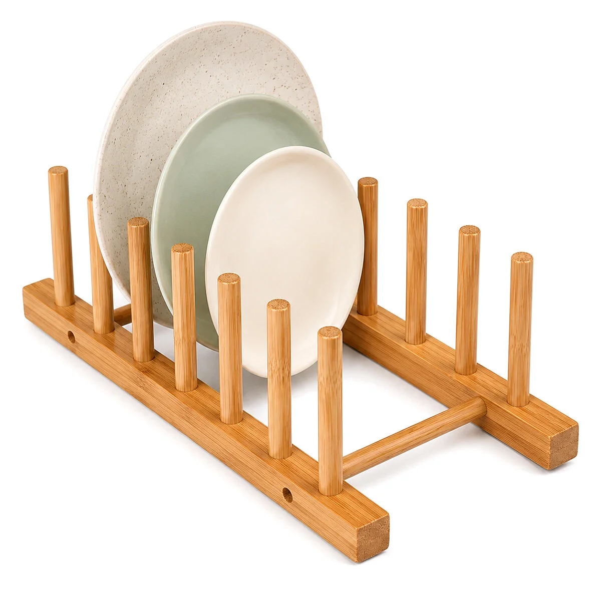 2PCS Bambu - Ahşap Tezgah Üstü Tabaklık - Bulaşıklık