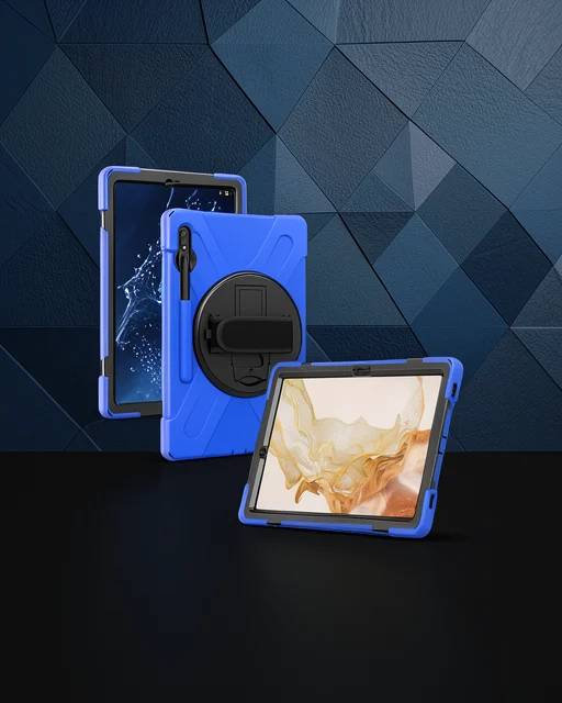 Samsung Galaxy T737 Tab S7 Fe 12.4 Kılıf Amazing Tablet Kapak - Mavi