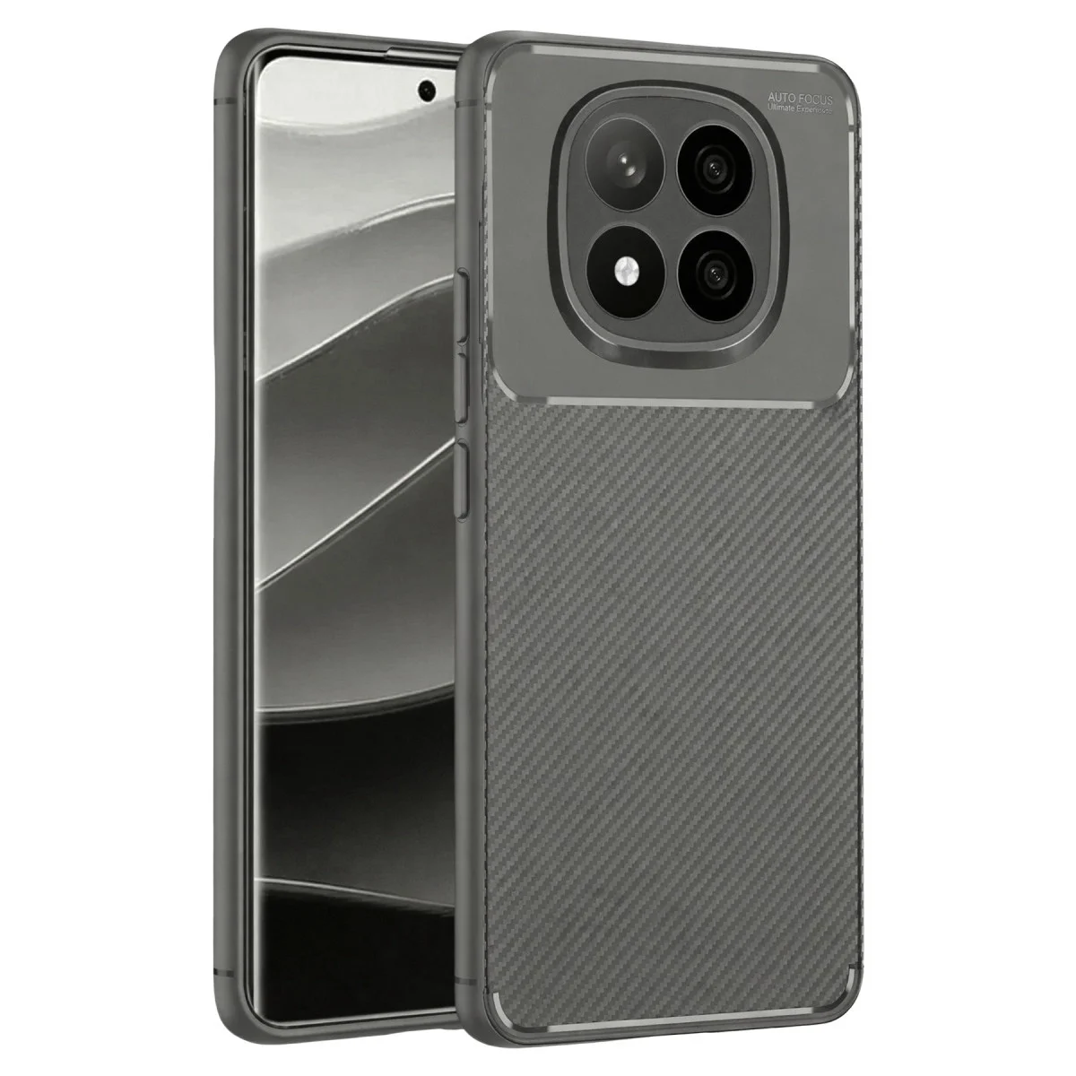 Xiao Red Note 14 Pro Plus Kılıf Auto Focus Karbon Kapak - Gri