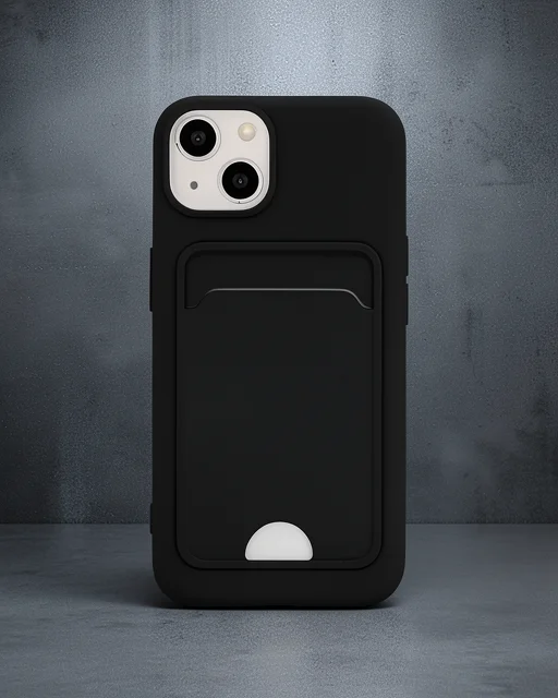 Apple İphone 14 Plus Kılıf Kelvin Kartvizitli Silikon - Siyah