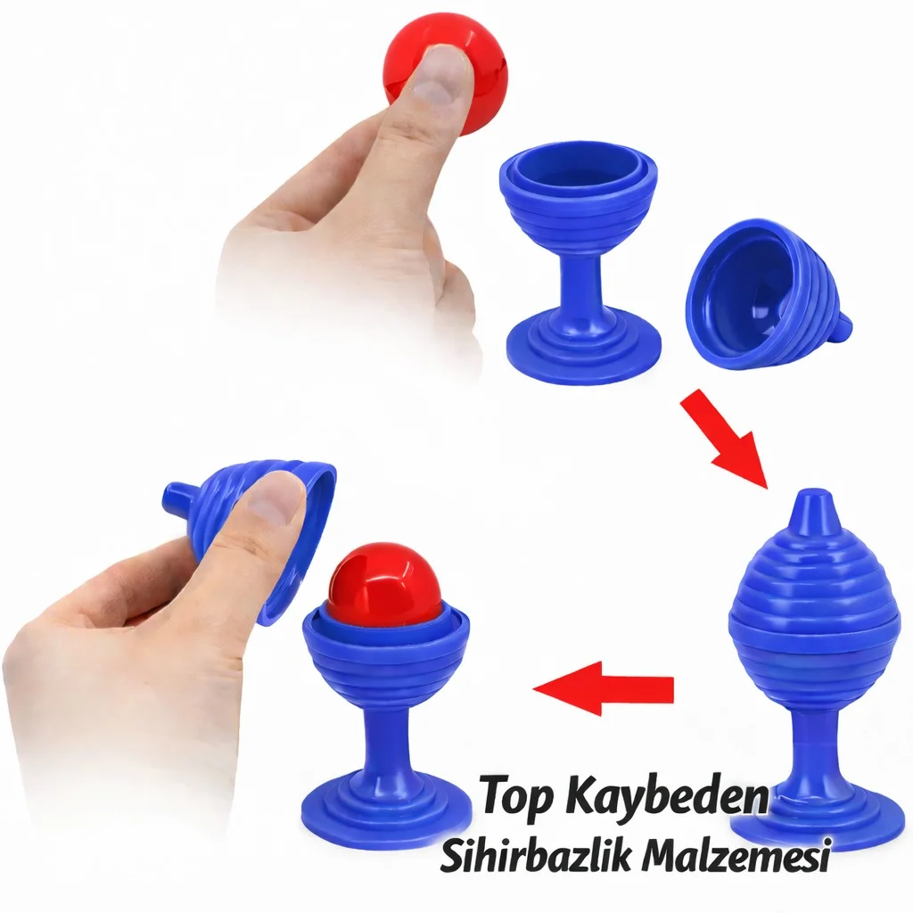 Mavi Renk Sihirli Kupa Top Kaybetme Oyunu 7 cm görsel 2