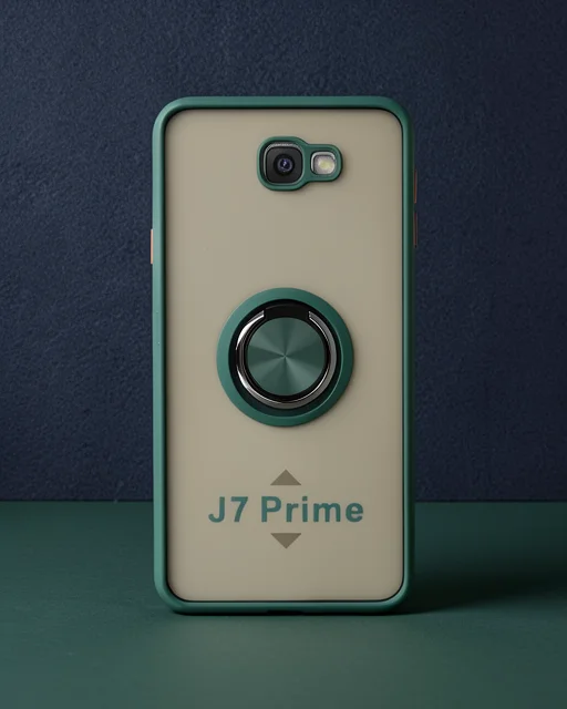 Samsung Galaxy J7 Prime Kılıf Montreal Yüzüklü Silikon Kapak - Yeşil