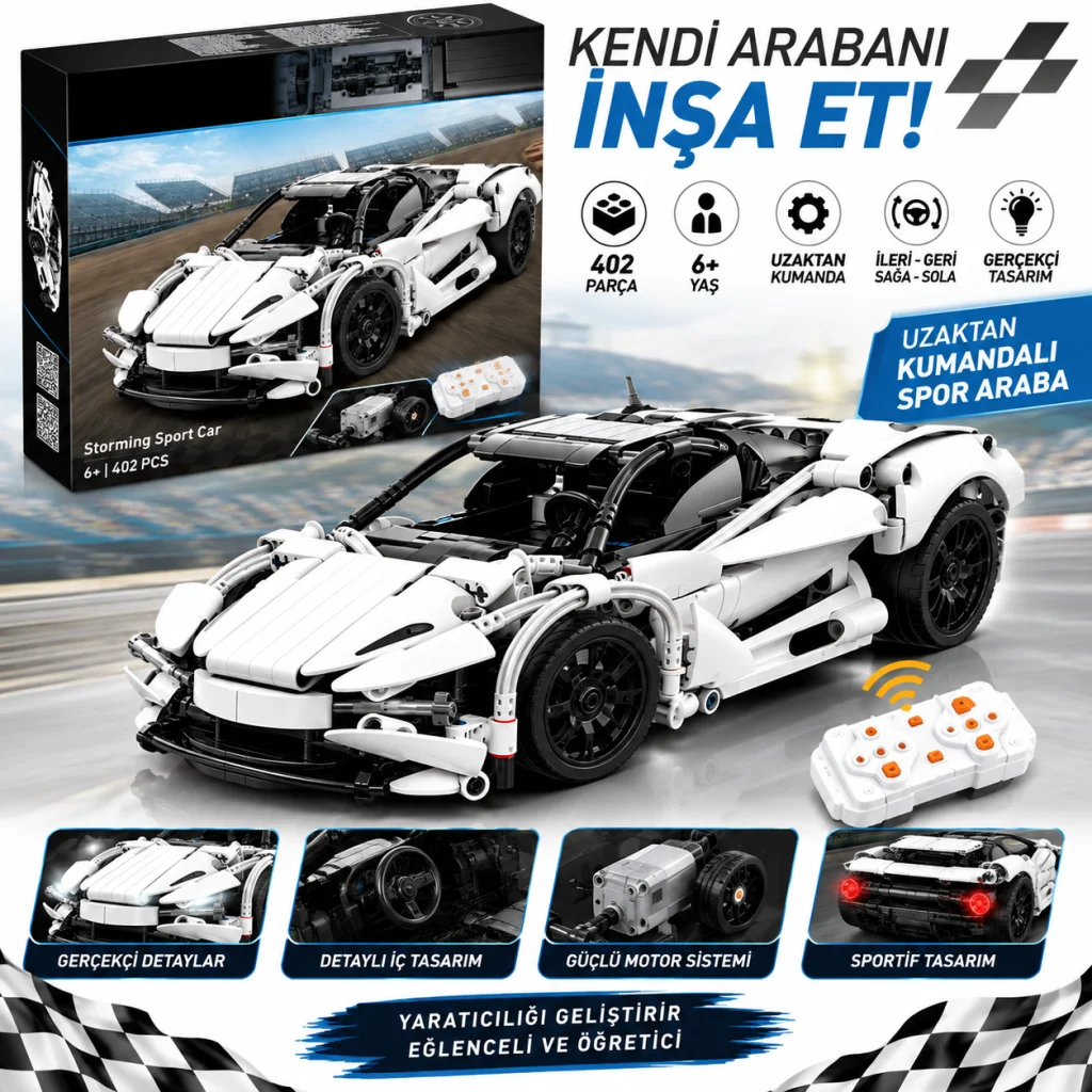 C51305W Cada Storm Spor Araba 402 Parça Block Oyuncak görsel 2
