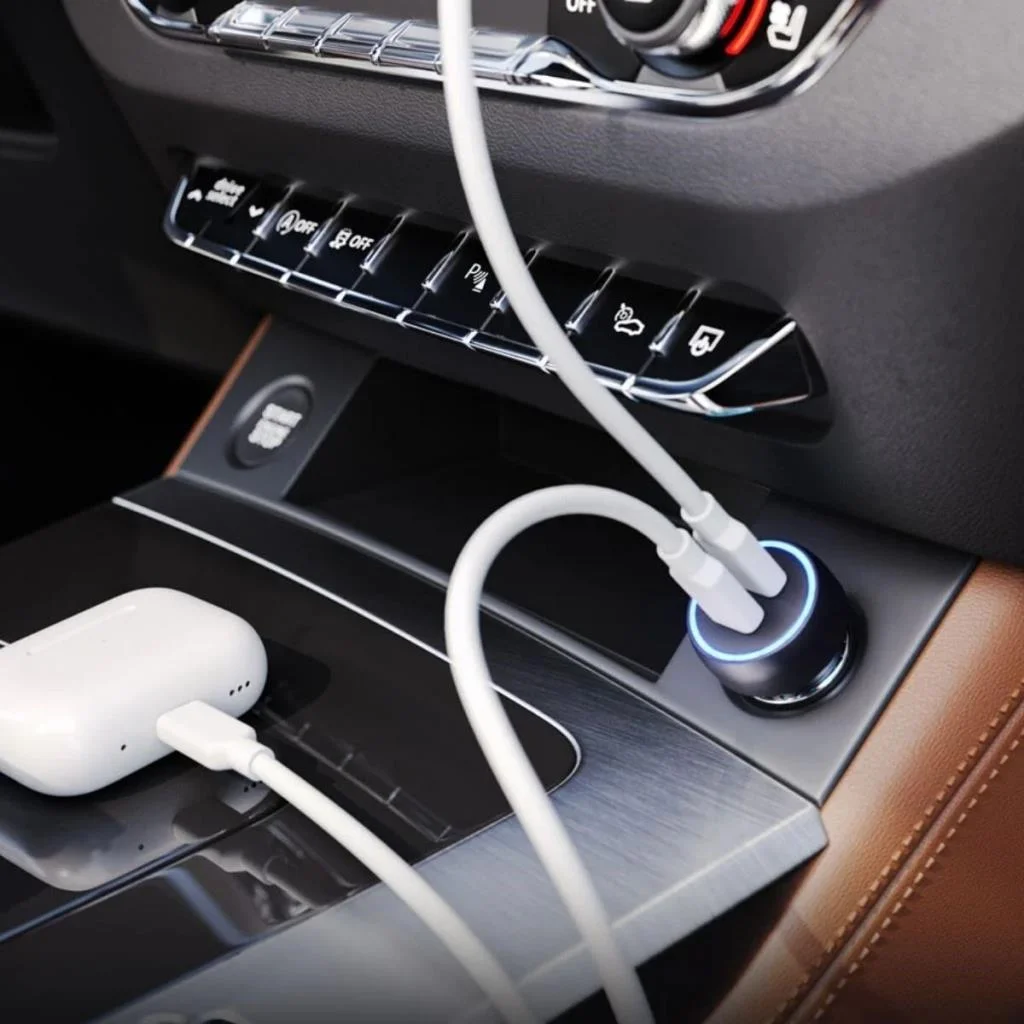 Araç İçi Çakmaklığa TakılanType-C ve USB Girişli 2 Portlu Hızlı Şarj Adaptörü görsel 2