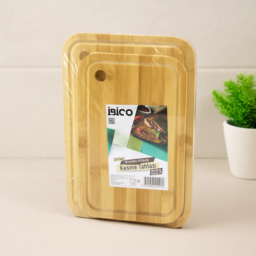 Bambu Kesme Tahtası 2'li Set - 18x28 & 22x32 cm