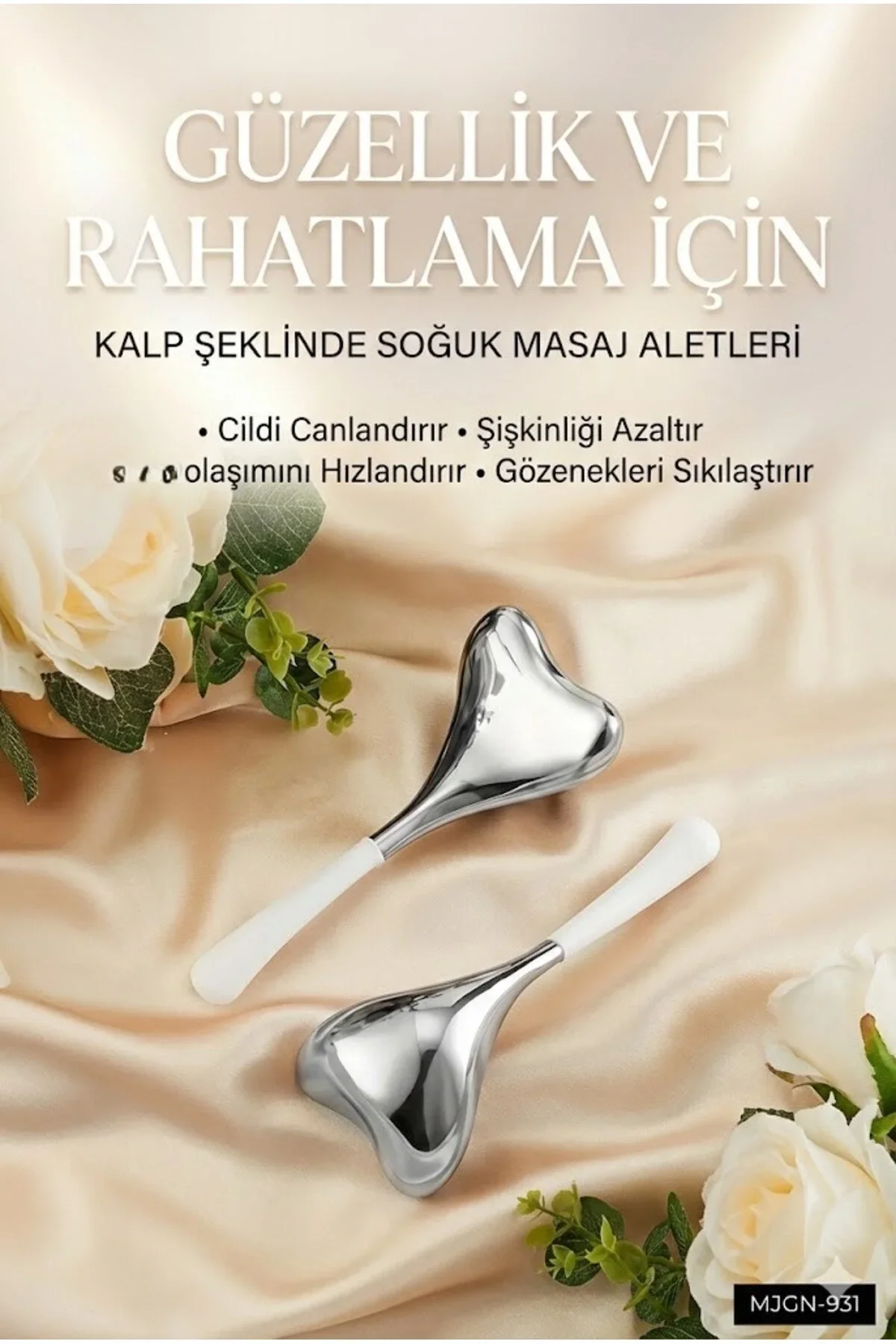 Kalp Şeklinde Soğuk Yüz Masaj Aleti - Cilt Sıkılaştırıcı ve Şişkinlik Giderici Cryo Sticks