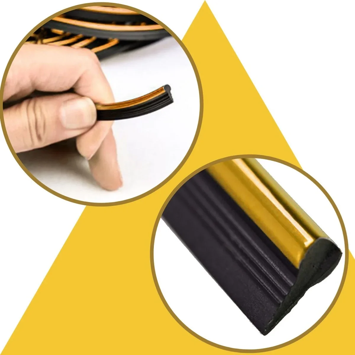 Gold Araba Oto Trim Dekorasyon Şeridi Kauçuk Elastik Kolay Kurulum 5 metre Şerit Bant görsel 2