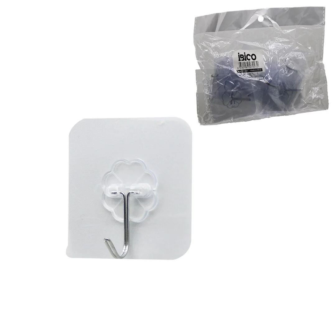 Askı 10PCS Tekli Metal Uçlu ka Kristal Pls. Tabanlı Şeffaf Pvc Yapışkanlı Montaj