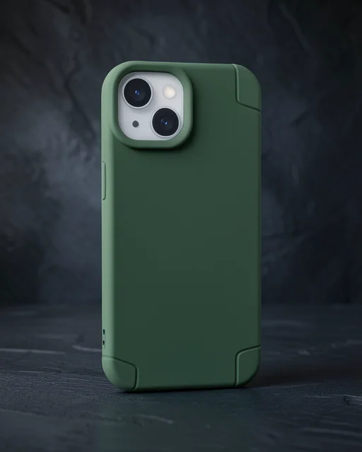 Apple İphone 15 Kılıf Nano İçi Kadife Silikon - Koyu Yeşil