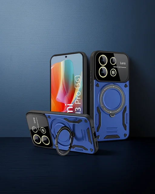 Xiaomi Redmi Note 13 Pro 4g Kılıf Joy Lens Standlı Kapak - Lacivert
